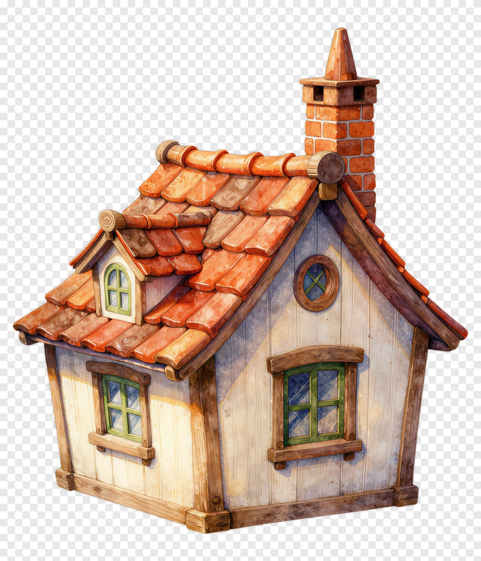Watercolor Cottage House PNG