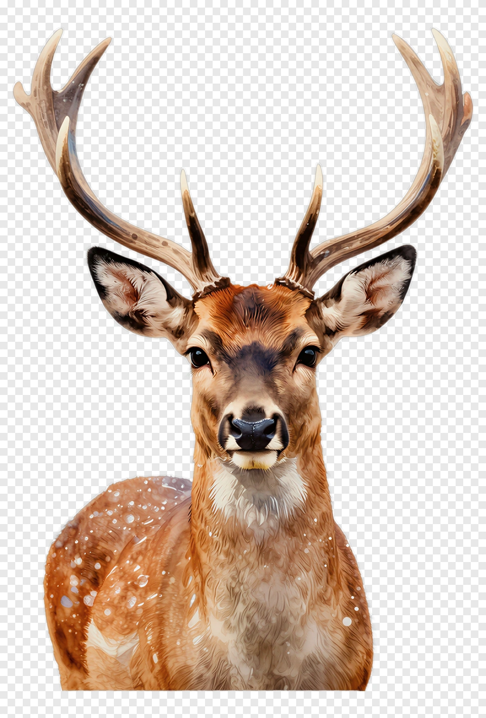 Watercolor Stag With Antlers PNG