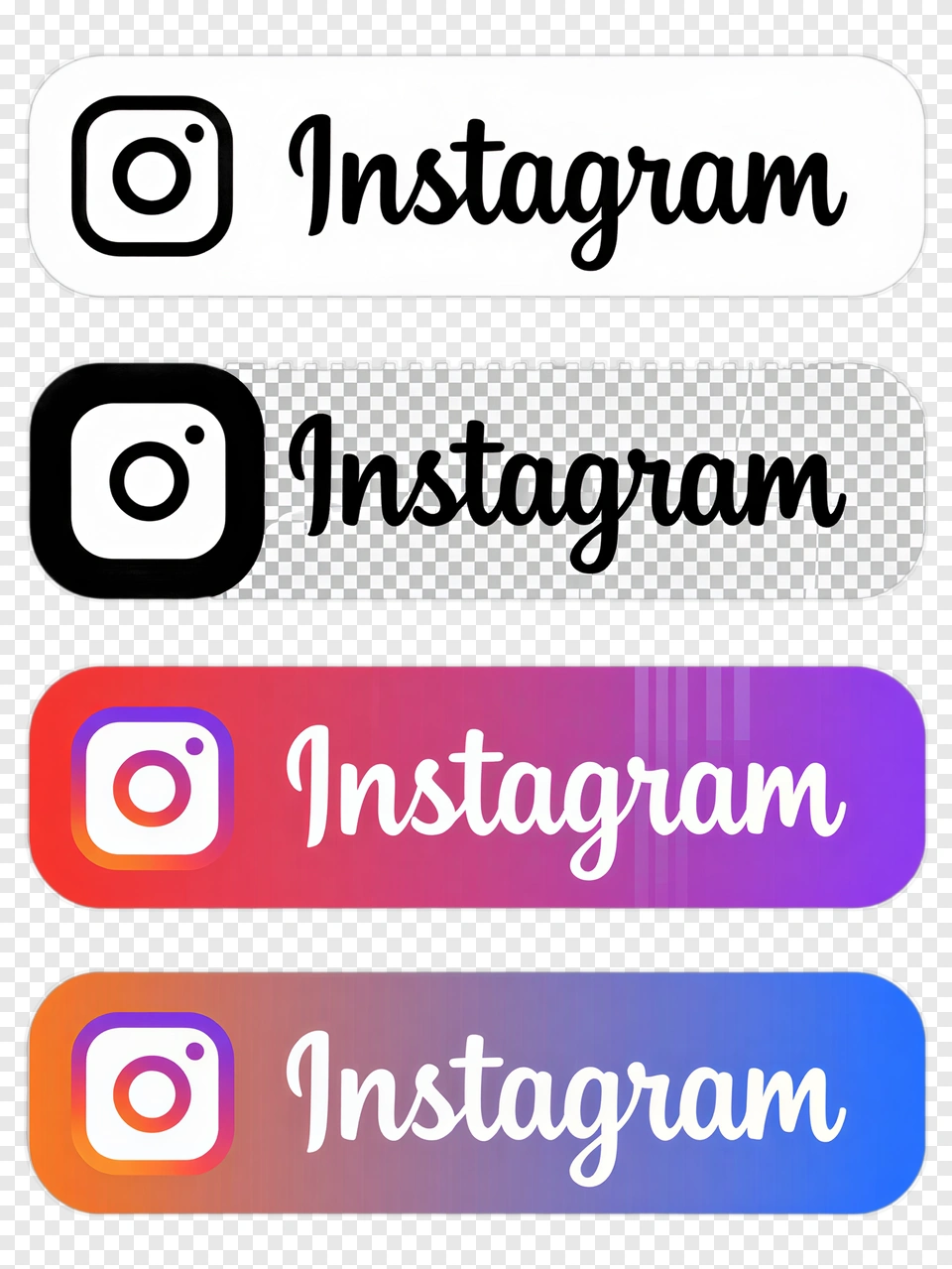 Instagram Logo Buttons In Different Colors PNG